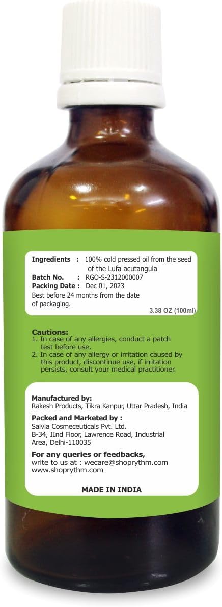 Salvia Ridge Gourd (Luffa Acutangula) Oil - 100ml/3.38Fl Oz with Dropper