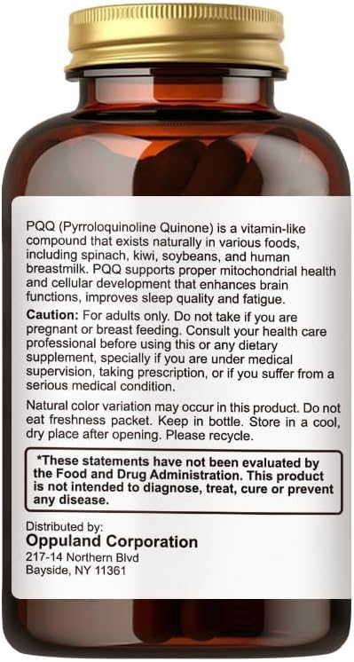 Pyrroloquinoline Quinone-PQQ Supplement 20 mg-Supports Heart Health*-Gluten-Free,Non-GMO,Vegetarian-60 Veg Capsules