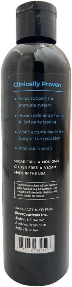 Colloidal Silver w/Nano Technology - 10ppm 8oz - 8X More Effective - Natural Immune Support - Save The Sick Days - Ages 5 & Up - Outperforms Higher PPM Silvers - No Taste & Smell - 3rd Party Tested