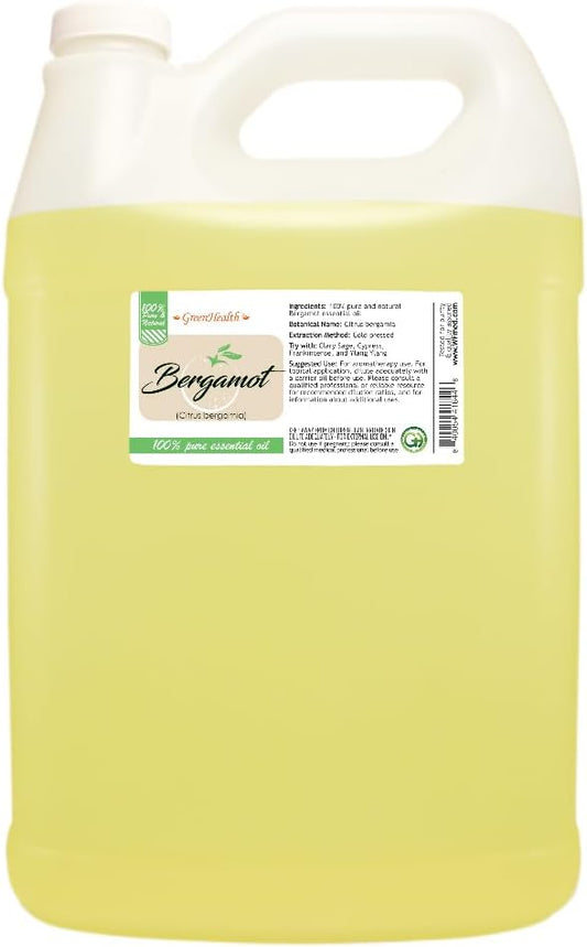 Bergamot Essential Oil - 1 Gallon - Plastic Jug - 100% Pure & Uncut - GreenHealth