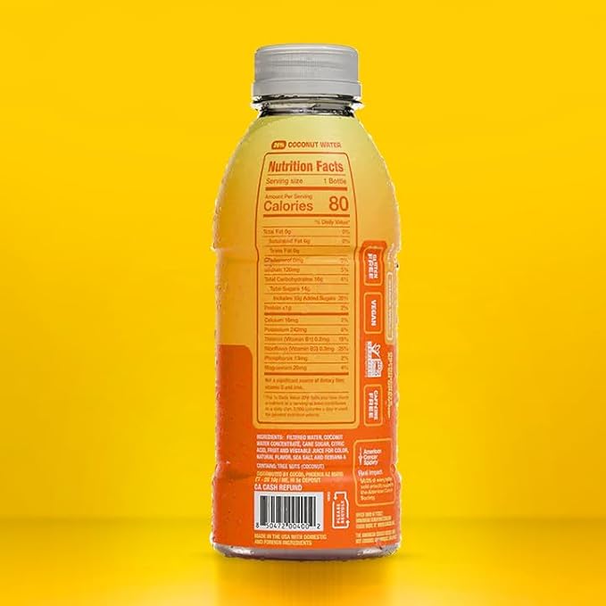 COCO5 Clean Sports Hydration Pineapple Flavor | 100% Natural | 50% Less Sugar | Nothing Artificial | Non-GMO | Gluten Free | Developed by Pro Trainers for Pro Athletes | 16.9 OZ (Pack - 12)