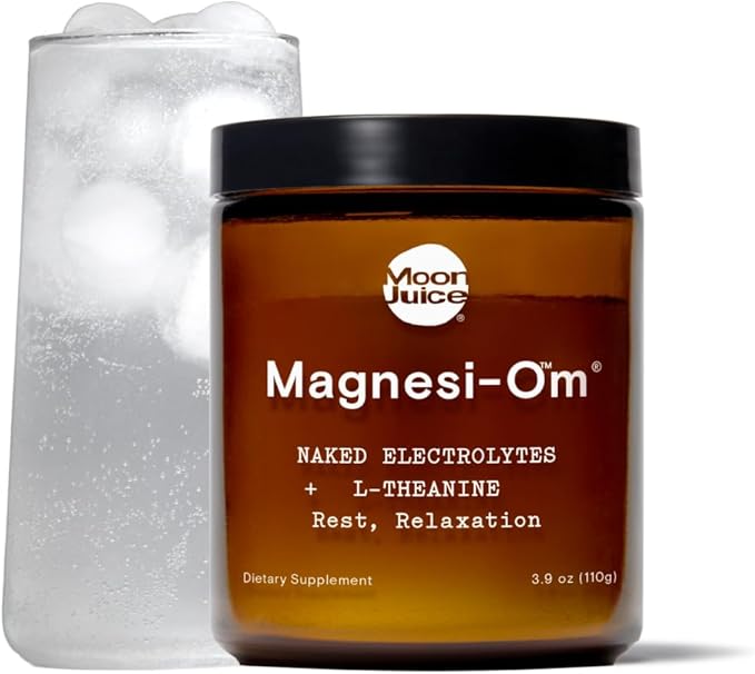 Moon Juice - Magnesi-Om, Unflavored - Jar (30 Servings) - Brain Health & Rest - Magnesium Powder - L-Theanine - Regularity - Glass Bottle - 3rd Party Tested - 100% Traceable - Vegan & Non GMO - 4.2oz