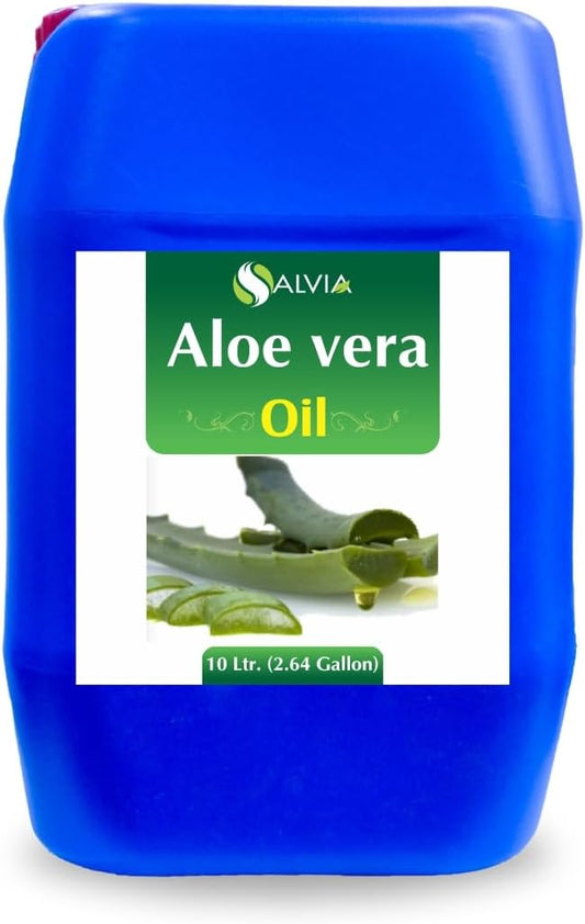 Salvia Aloe Vera Oil (Aloe barbadensis) | Pure & Natural Carrier Oil for Skincare, Hair Care & Massage - 10L/338.14 fl oz