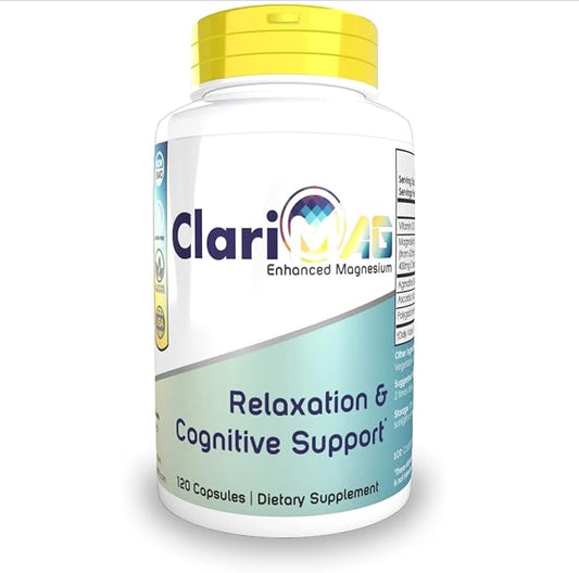 ClariMAG Capsules | Enhanced Magnesium | 120 Count | Relaxation & Cognitive Support | Nootropic Stack