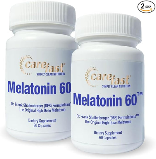 Pure Melatonin 60mg | 120 High-Dose Easy-to-Swallow Capsules | Natural Sleep Aid | Non-Habit Forming | Holistic Wellness