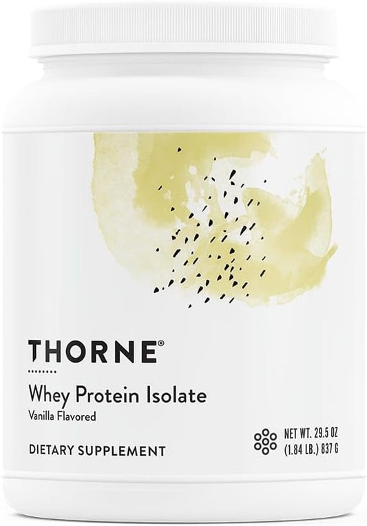 THORNE - Whey Protein Isolate - 21 Grams of Easy-to-Digest Whey Protein Powder - NSF Certified for Sport - Vanilla - 29.5 Ounces - 30 Servings