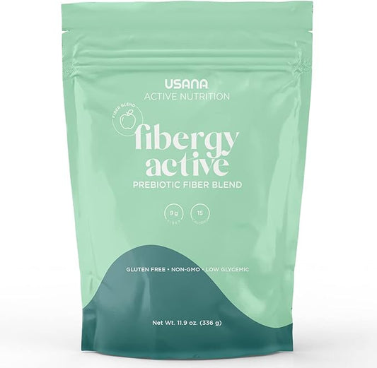 USANA Fibergy Active with Prebiotic Fiber for Gut Health – Non-GMO – Gluten Free – Low Glycemic – 336 Grams - 28 Servings