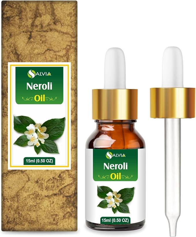 Neroli Oil (Citrus Aurantium) 15 ML with Dropper Therapeutic Essential Oil Amber Bottle 100% Natural Uncut Undiluted Pure Cold Pressed Aromatherapy Premium Oil by Salvia