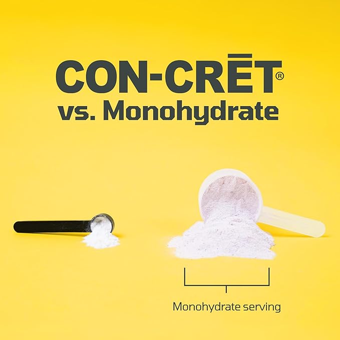 CON-CRET Creatine HCl Powder | Muscle, Cognitive, Cellular Energy Support | No Bloating or Cramps | USA Made & NSF Certified | Unflavored (64 Serving)