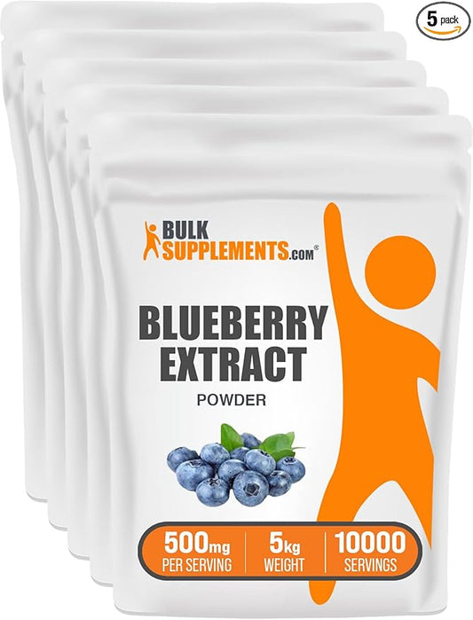 BulkSupplements.com Blueberry Extract Powder - Blueberry Extract for Baking - Anthocyanin Supplement - Antioxidants Supplement - Wild Blueberry Powder - Smoothie Powder (5 Kilograms - 11 lbs)