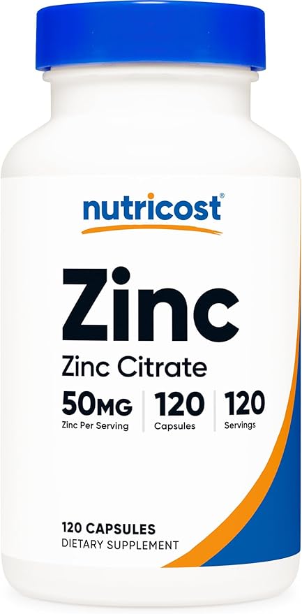 Nutricost Zinc Citrate (50 mg) 120 Capsules - Zinc Citrate Supplement for Men & Women, Vegan