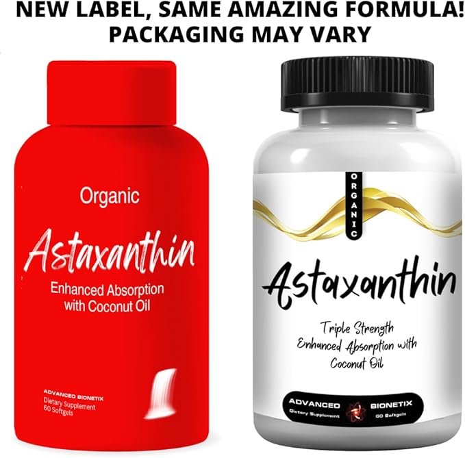 Triple Strength AstaQuil™ Astaxanthin 12mg High Bioavailability Formula, 60 Softgels Organic Coconut Oil for Enhanced Absorption. Powerful Antioxidant for Eye, Joint & Heart Health