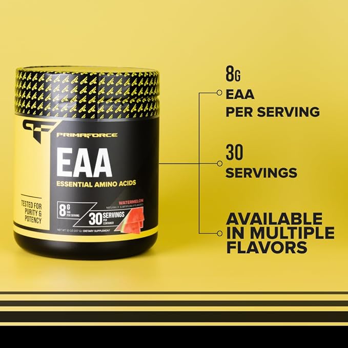 Primaforce EAA Powder (30 Servings) | Essential Amino Acids for Pre/Intra Workout and Recovery - Non-GMO and Gluten Free (Watermelon)