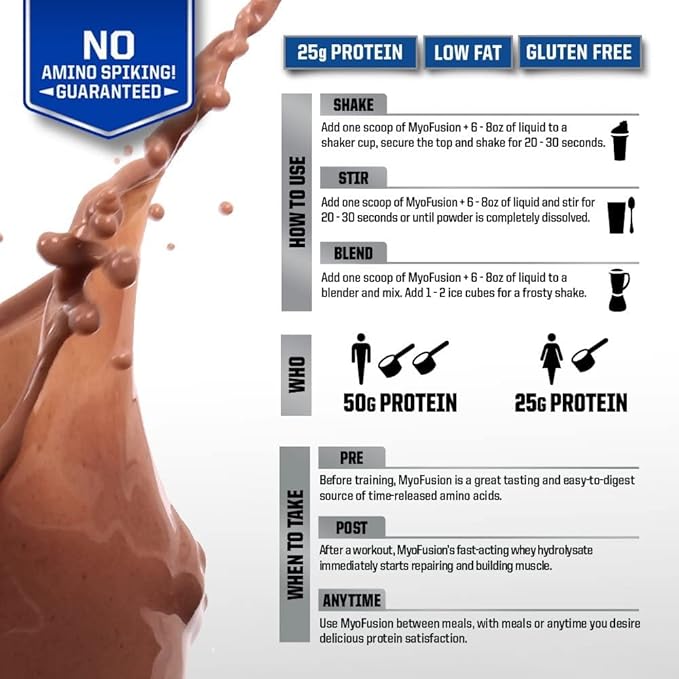 Gaspari Nutrition Myofusion Advanced Protein, Protein Blend with Whey Protein, Casein Protein and Isolate Protein, Low Fat and Gluten Free (Cookies and Cream, 4 Pound)