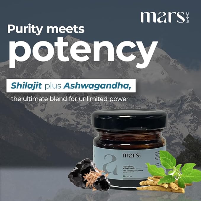 Mars Himalayan Organic Shilajit Resin | Natural Resin Sourced from the Himalayas | Supports Vitality, Energy & Overall Wellness | 15g | Pack of 1