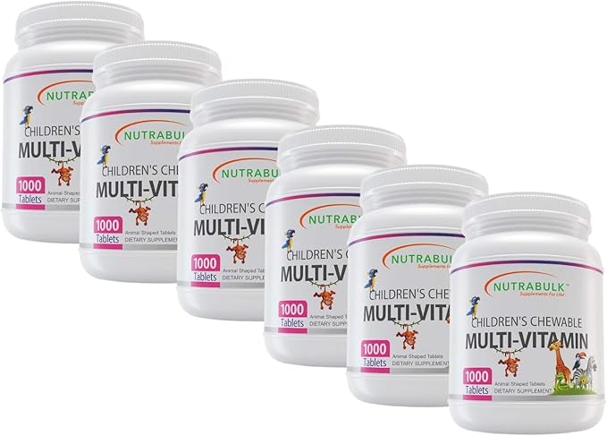 Children’s Chewable Multi-Vitamins - Promoting Kids' Overall Development - USA-Made, May Help to Support Immune, Bone, Brain & Overall Well Being- Vegan & Gluten Free - 6000 Cherry Tablets