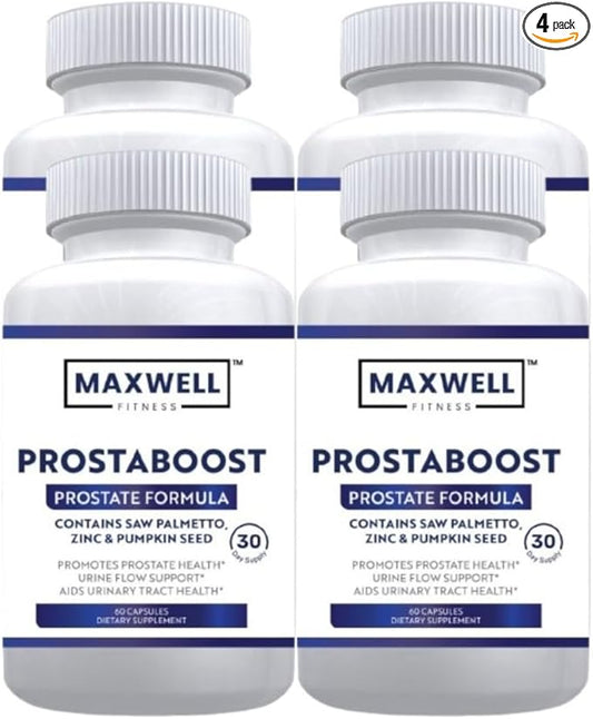 PureProsta Boost Prostate Support Supplement with Saw Palmetto, Zinc, Pumpkin Seed Herbal Blend Promotes Prostate Health, Urine Flow Support, and Urinary Tract Health - 240 Capsules