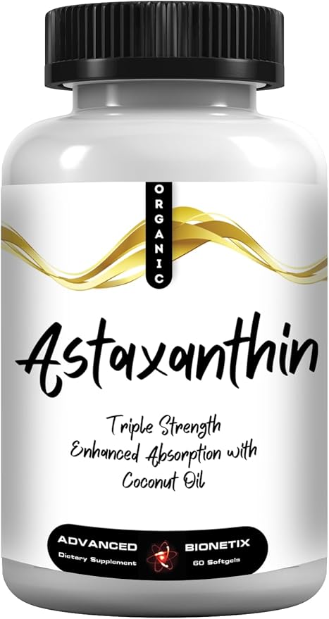 Triple Strength AstaQuil™ Astaxanthin 12mg High Bioavailability Formula, 60 Softgels Organic Coconut Oil for Enhanced Absorption. Powerful Antioxidant for Eye, Joint & Heart Health
