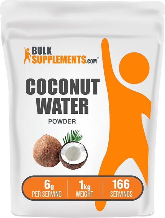 BulkSupplements.com Coconut Water Powder - Electrolyte Supplement, Water Flavoring & Enhancer - No Sugar Added & Gluten Free, 6g per Serving, 1kg (2.2 lbs) (Pack of 1)