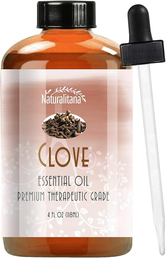 Clove Essential Oil for Skin, Aromatherapy, Diffusers, Soap, Bath Bombs, Candles & More with Dropper (4 oz)