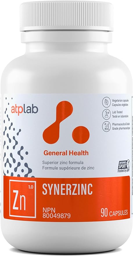 ATP LAB Synerzinc 90 caps - Vegan Zinc Supplement for Men and Women - Zinc Mineral Supplements - Healthy Skin - Zinc Vitamins for Adults