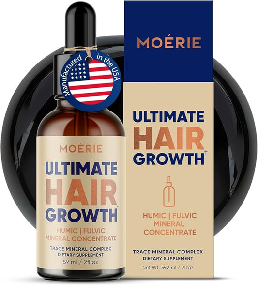 Moerie Fulvic Acid & Humic Acid Trace Mineral Drops - 77 Trace Minerals, 18 Amino Acids, 5 Vitamins - Fulvic Humic Mineral Blend - Liquid Minerals Supplements - 2fl oz