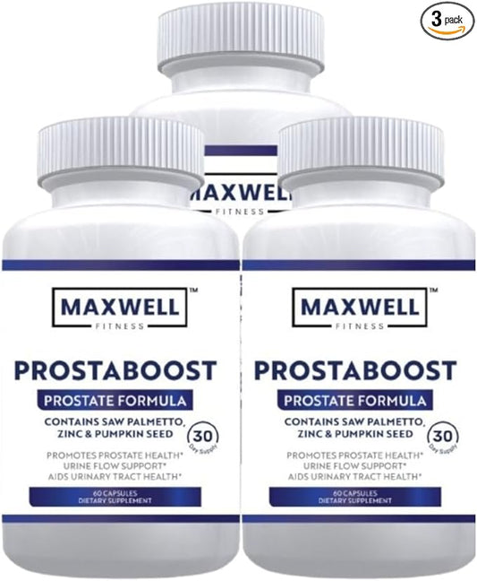 PureProsta Boost Prostate Support Supplement with Saw Palmetto, Zinc, Pumpkin Seed Herbal Blend Promotes Prostate Health, Urine Flow Support, and Urinary Tract Health - 180 Capsules