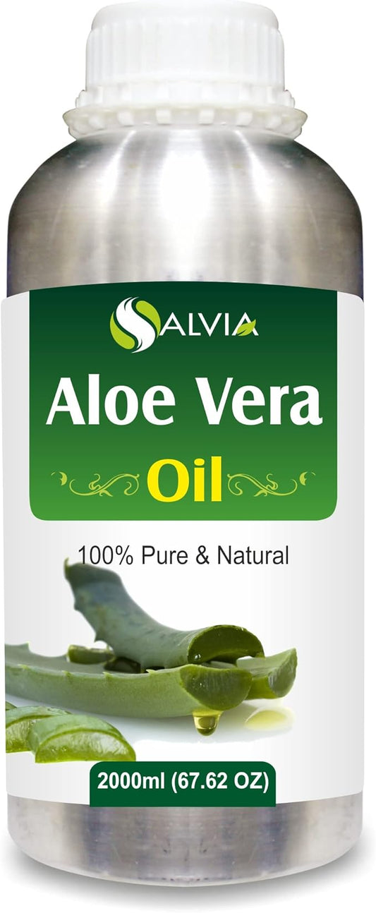Salvia Aloe Vera Oil Extract from (Aloe barbadensis) Carrier Oil - 2000ml (67.62 Fl oz) Pack of 1