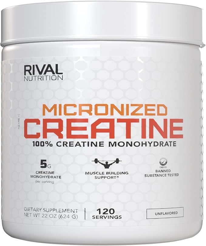 RIVAL NUTRITION Micronized Creatine Monohydrate 624g - 120 Serv.