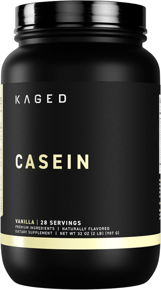 Kaged Premium Casein Protein Powder Vanilla Micellar Casein Banned-Substance Free Supplement Build Muscle and Recover Faster Kasein 27 Servings