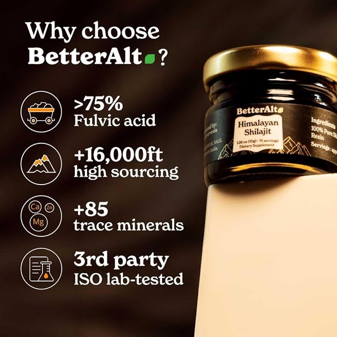Pure Himalayan Shilajit Resin Pack of 5 High Potency Gold Grade 375 Servings for Energy Boost & Immune Support, 85+ Trace Minerals, 75%+ Fulvic Acid, with Lab Test Report,400 mg
