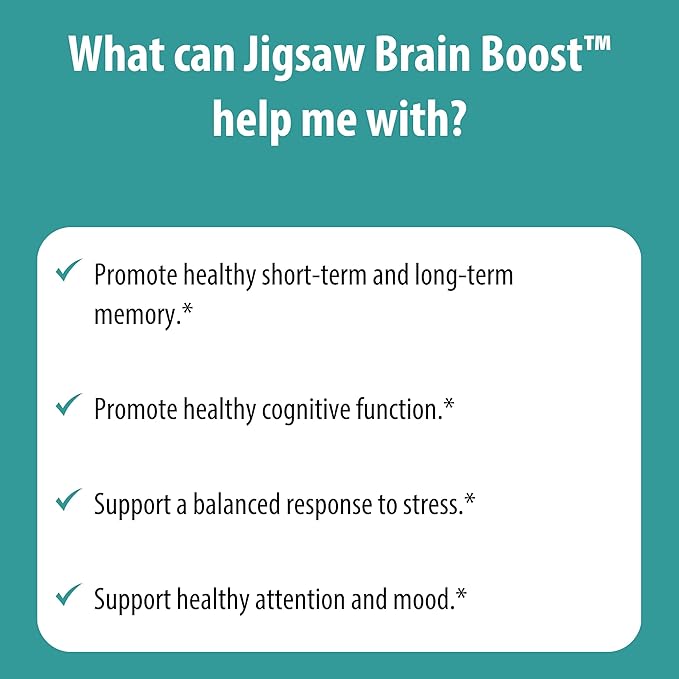 Jigsaw Health Brain Boost | Supports Memory and Cognitive Function | Magnesium L-Threonate | 90 Capsules | 30 Servings