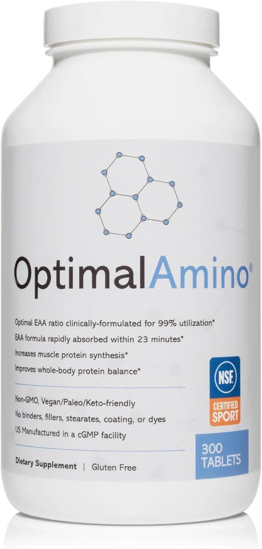 Tablets (300 Count) | 99% Utilized Essential Amino Acid (EAA) Supplement, Increase Muscle Recovery, BCAA Protein Pre/Post Workout | NSF Certified for Sport® Certified