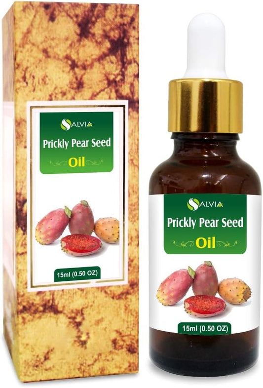 Salvia Prickly Pear Seed (Opuntia Ficus-Indica) Essential Oil 100% Pure, Undiluted and Organic - Natural, Premium Aromatherapy Oil - Therapeutic Grade - 15 ML with Dropper