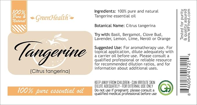 Tangerine Essential Oil - 1 Gallon - Plastic Jug - 100% Pure & Uncut - GreenHealth