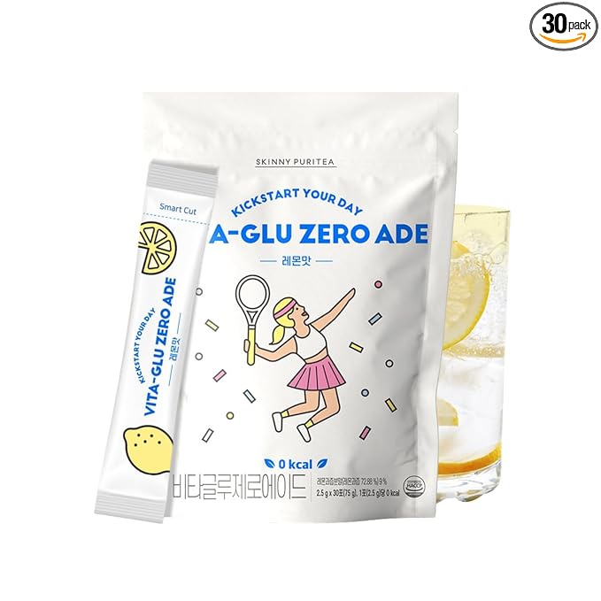 Korean Food Vita glue zero ade(3g*30P) | Lemonade | No Sugar, No Calory, No Sodium | Drinks for dietary | Contains Vitan C Glutathione Hyaluronic acid Elastin | Skinny puritea
