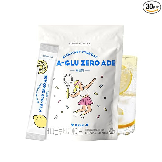 Korean Food Vita glue zero ade(3g*30P) | Lemonade | No Sugar, No Calory, No Sodium | Drinks for dietary | Contains Vitan C Glutathione Hyaluronic acid Elastin | Skinny puritea