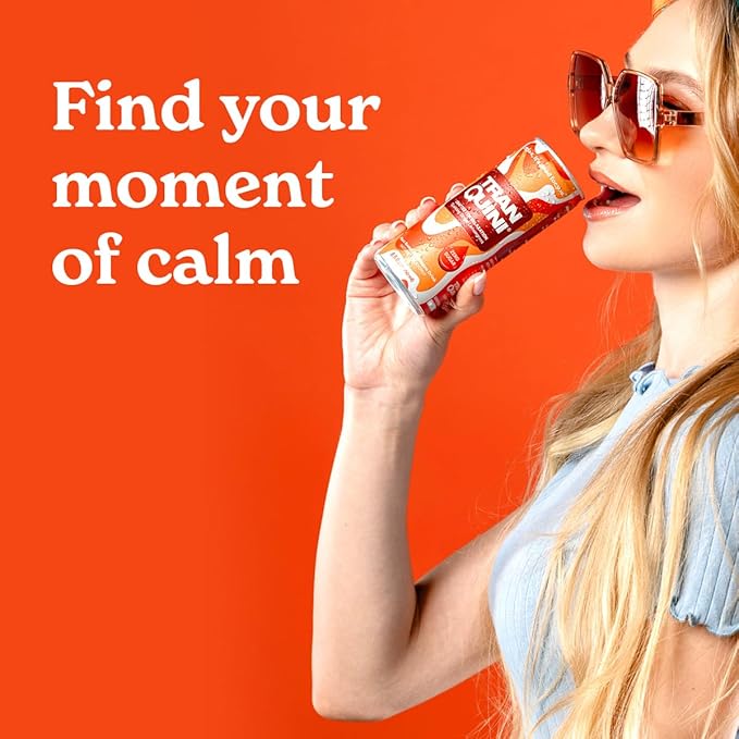 Tranquini Calming Drink With Herbal Adaptogens | Sparkling Water Stress Relief Beverage | Sugar Free, Non Alcoholic, Gluten Free, Vegan - 250ml Ginger Lemongrass (6 cans)