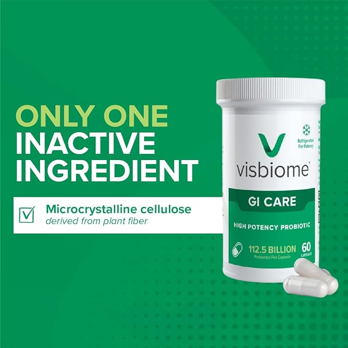 Visbiome® GI Care - High Potency Probiotic - 112.5 Billion CFU Live Probiotics, Original De Simone Formulation, Made in USA, 120 Capsules.