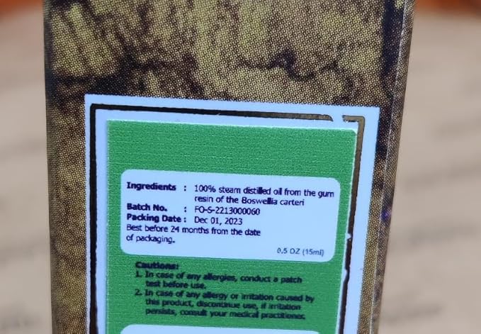 Salvia Frankincense Organic Standard Undiluted Essential Oil, 15ml