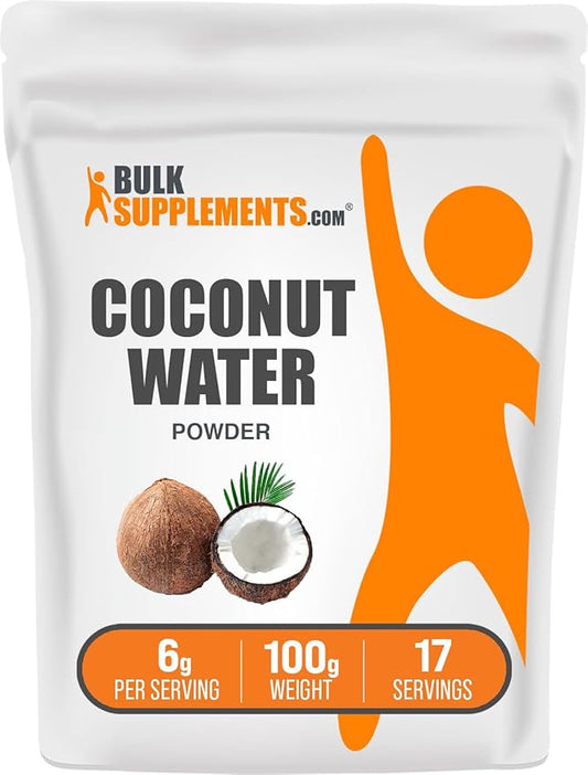 BulkSupplements.com Coconut Water Powder - Electrolyte Supplement, Water Flavoring & Enhancer - No Sugar Added & Gluten Free, 6g per Serving, 100g (3.5 oz) (Pack of 1)