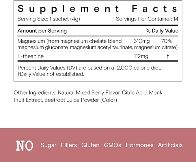 Moon Juice - Magnesi-Om, Berry - Sticks (18 Servings) - Support Brain Health & Rest - Magnesium Powder - L-Theanine - Regularity - Compostable - 100% Traceable - Vegan & Non GMO - 0.14oz
