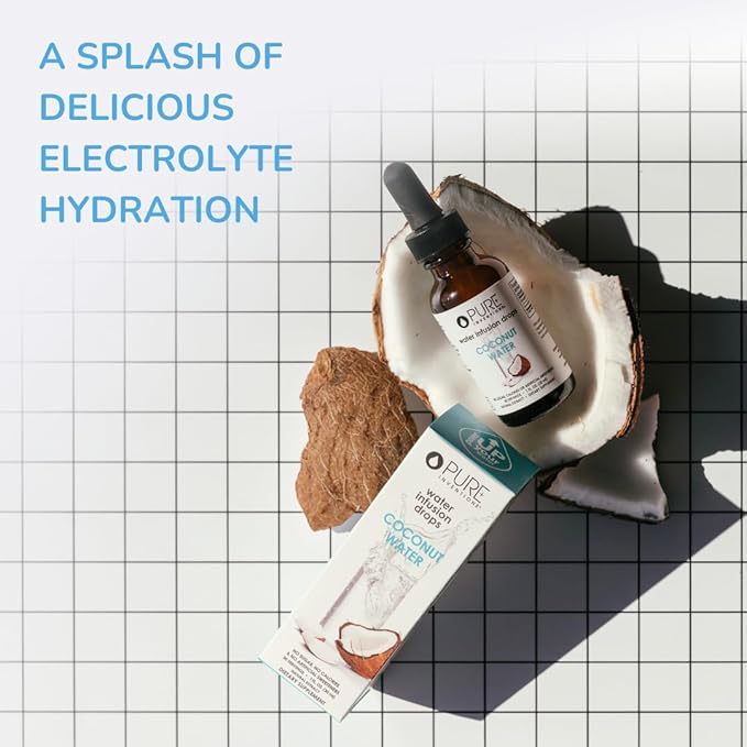 Pure Inventions Coconut Water - Water Enhancer Drops - Electrolyte Hydration - No Sugar, Calories, or Artificial Sweeteners - 30 Servings, 1 oz