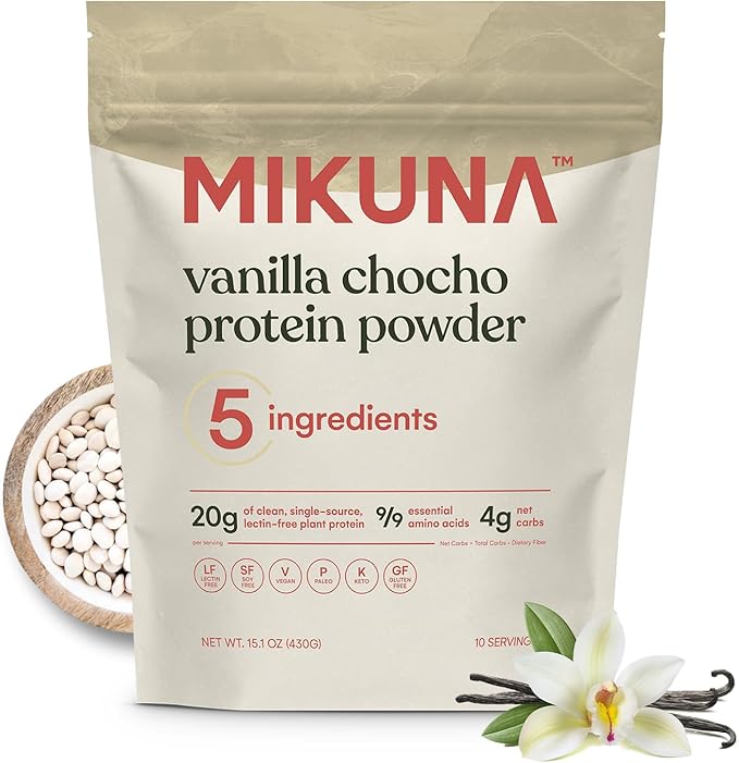 Mikuna Vegan Protein Powder (Vanilla, 10 Servings) - Plant Based Chocho Superfood Protein - Dairy Free Protein Powder Packed with Vitamins, Minerals & Fiber - Gluten, Keto & Lectin-Free