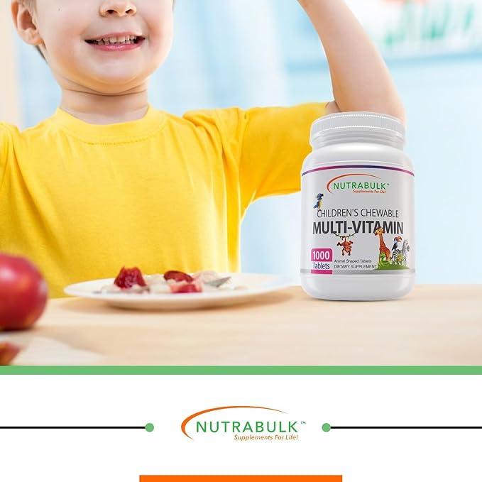 Children’s Chewable Multi-Vitamins - Promoting Kids' Overall Development - USA-Made, May Help to Support Immune, Bone, Brain & Overall Well Being- Vegan & Gluten Free - 12000 Cherry Tablets