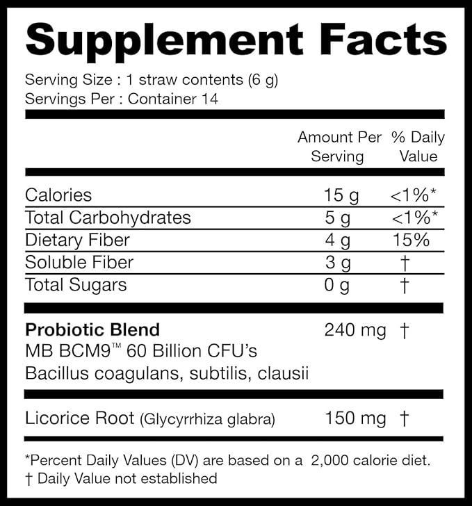 Gut Straws with Probiotics for Digestive Health – 60 Billion CFUs – Supports Gut Health & Nutrient Absorption – Fiber Infused Drinking Straws with Prebiotics, Lemon Flavor, 14 Count