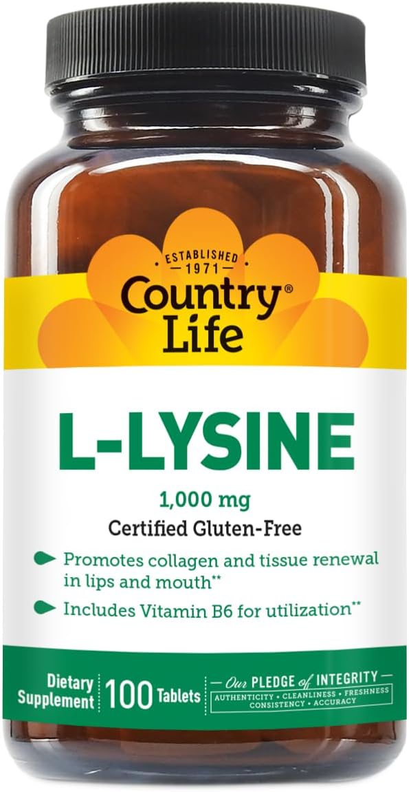 COUNTRY LIFE VITAMINS L-Lysine 1000 Mg with B-6, 2.5 Pounds
