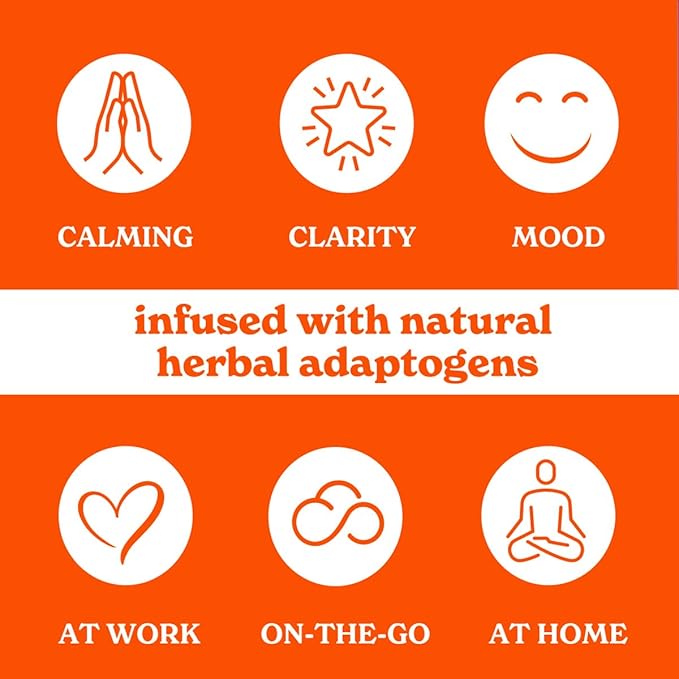 Tranquini Calming Drink With Herbal Adaptogens | Sparkling Water Stress Relief Beverage | Sugar Free, Non Alcoholic, Gluten Free, Vegan - 250ml Ginger Lemongrass (6 cans)