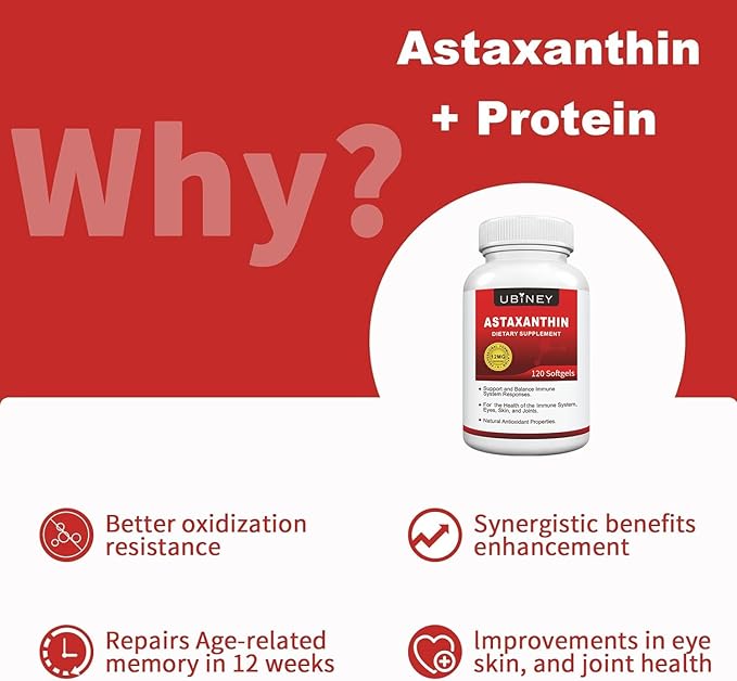 Premium Astaxanthin Supplements 12mg， Softgels 120 Servings, Supports Immune, Skin, Eye & Joint Health-Non-GMO, Gluten-Free, Microalgae Extract Supplement