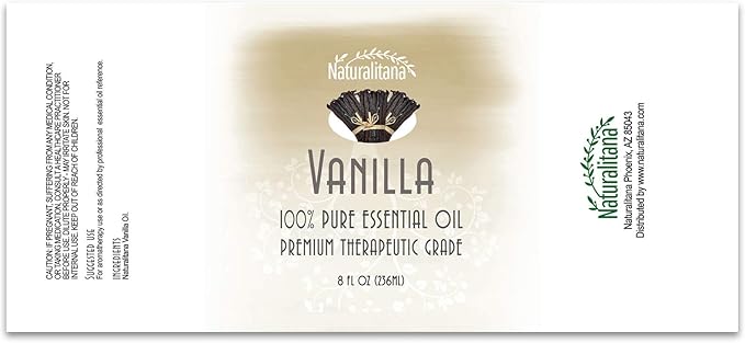 Best Vanilla Essential Oil - Aromatherapy Essential Oil for Diffuser, Soap, Bath Bombs, Candles, and More (8oz Bulk Vanilla)